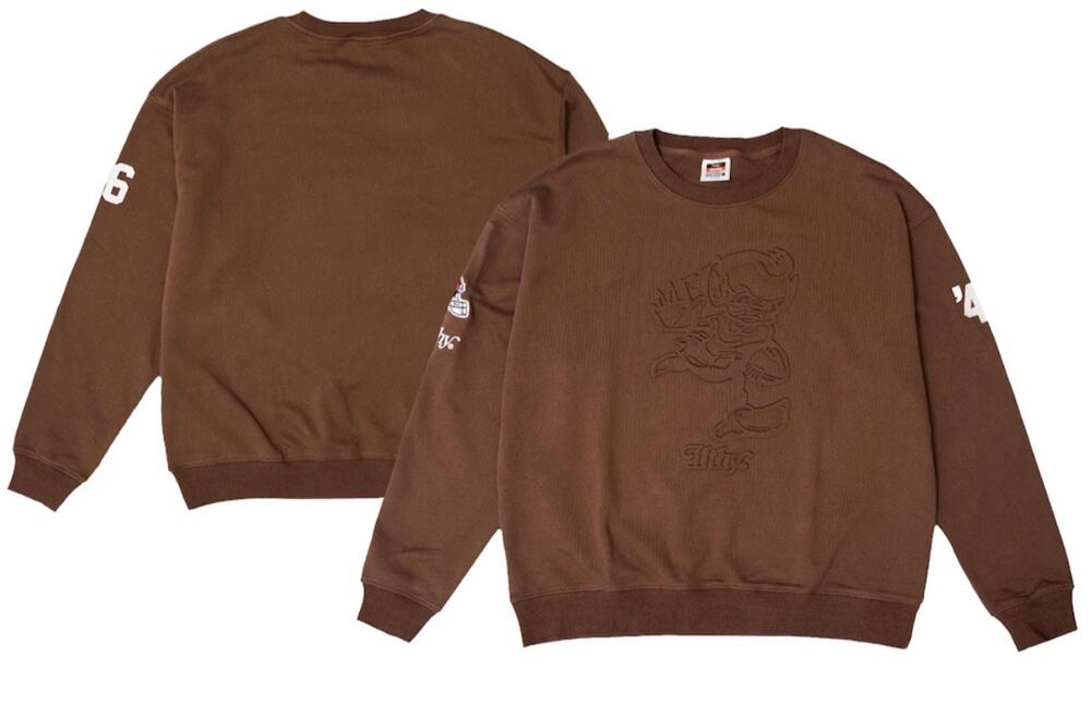 ILTHY Brown Cleveland Browns Brownie Elf Pullover Sweatshirt Unisex Sz M Brown